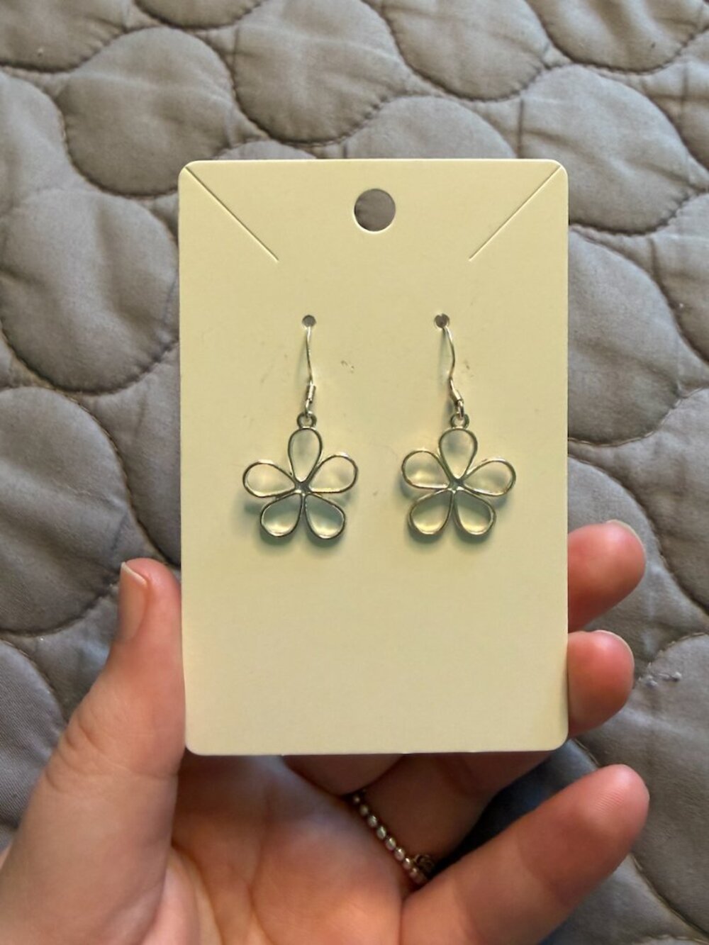 Silver Floral Earrings